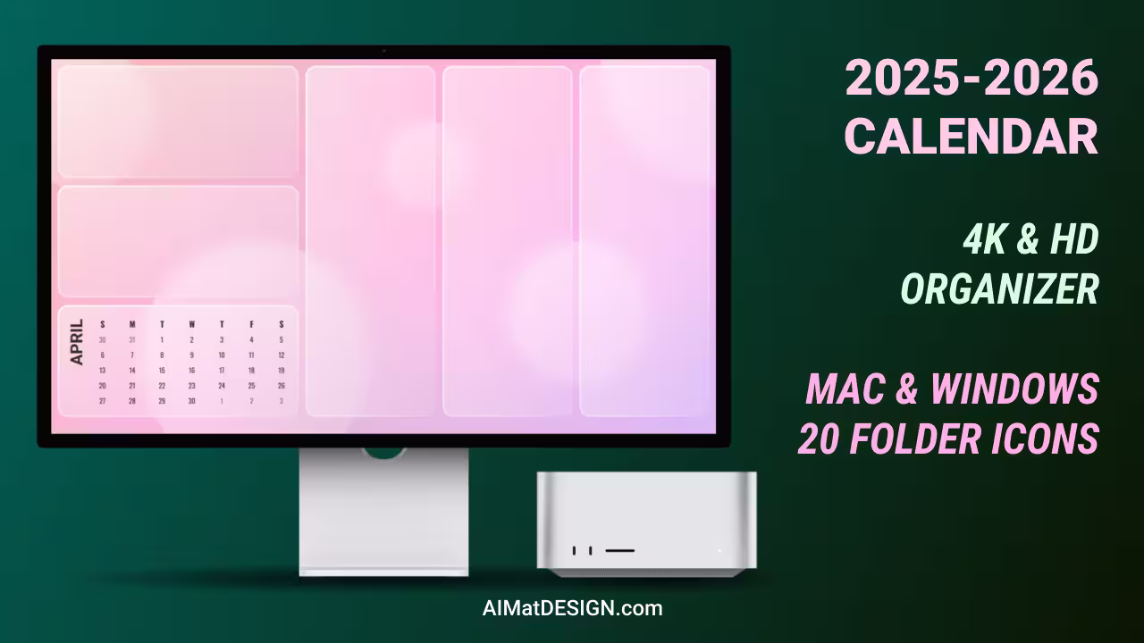 Cute Pink Aura Wallpaper Organizer for Work