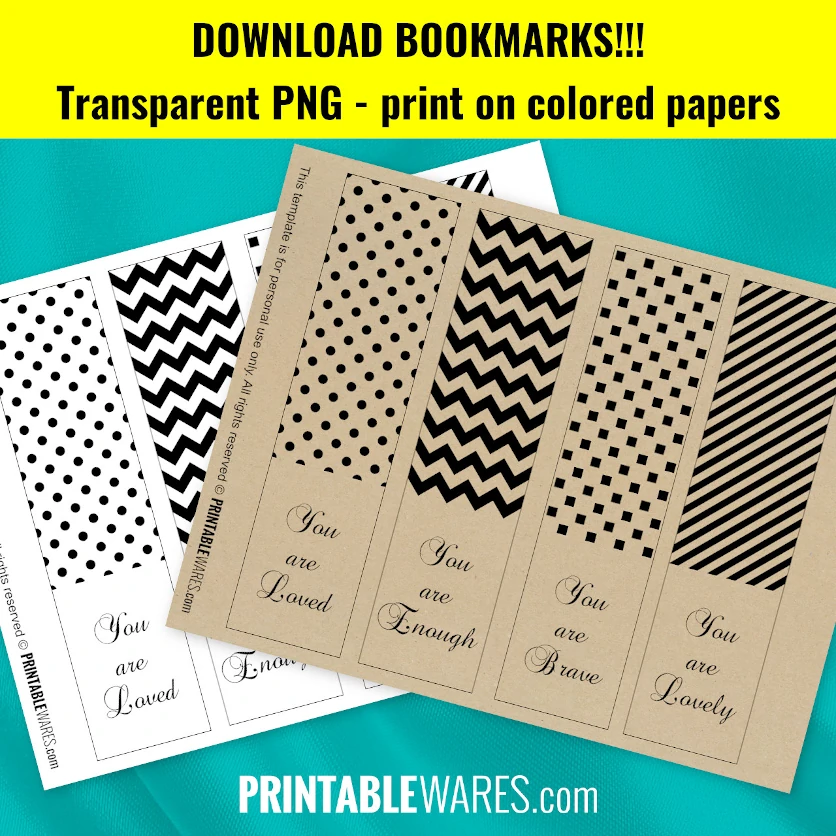 Printable Black and White Bookmarks: Inspirational Quotes FREE