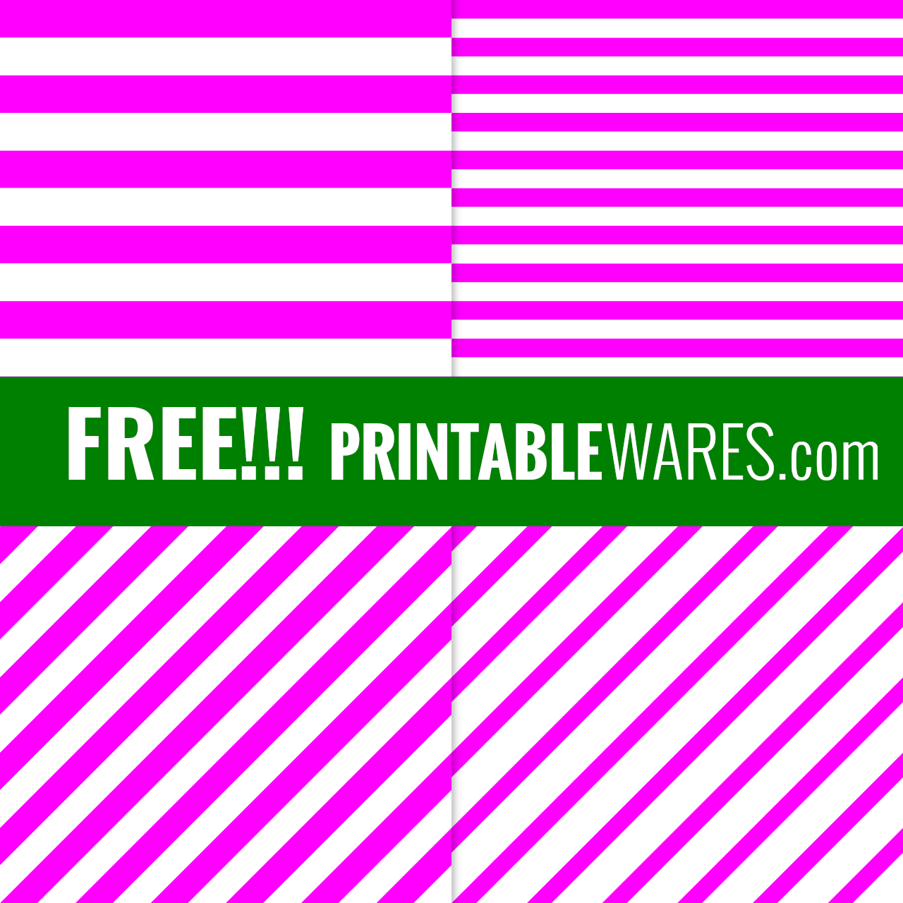 Hot Pink Stripes Scrapbook Papers