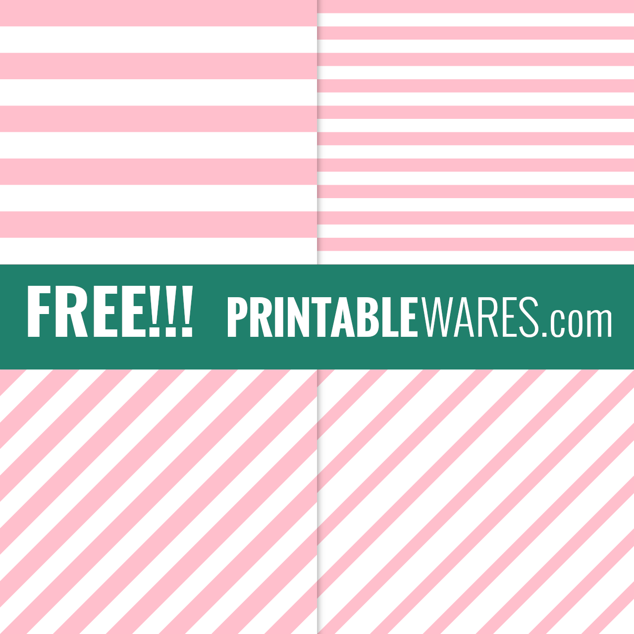 Blush Pink Striped Scrapbook Papers