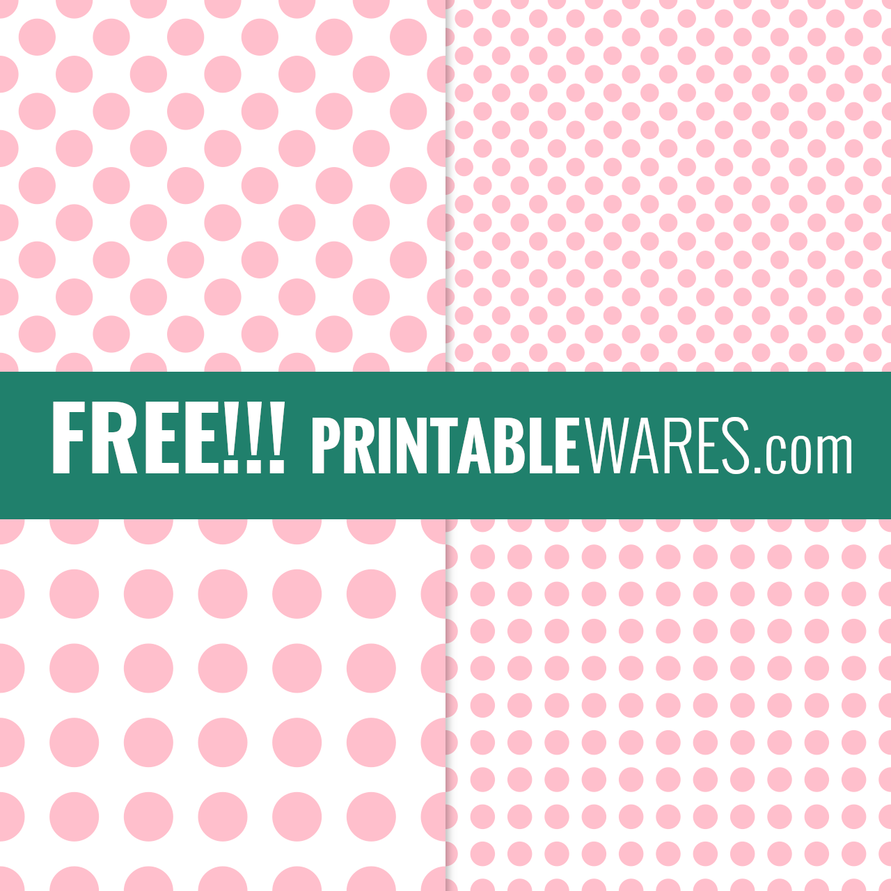 Printable Pink Dots Scrapbook Papers