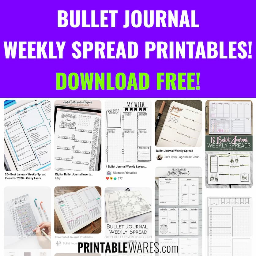 Bullet Journal Weekly Spread Printable 2025 Bullet Journal Weekly Spread Printable 2025