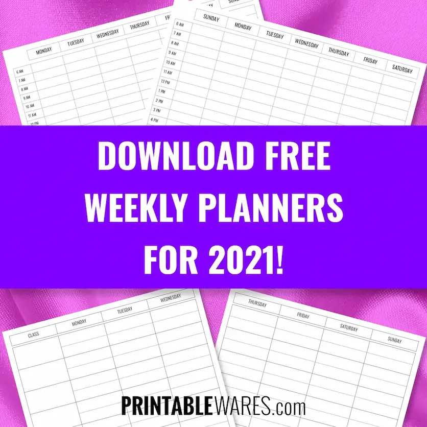 Cute Weekly Planner PDF Printable Template 2025 (FREE)