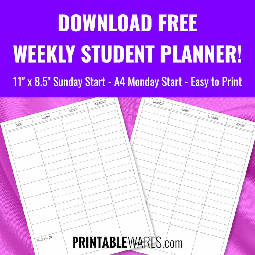Pretty Two Page Weekly Student Planner - Vertical Pages 2025 Pretty Two Page Weekly Student Planner - Vertical Pages 2025