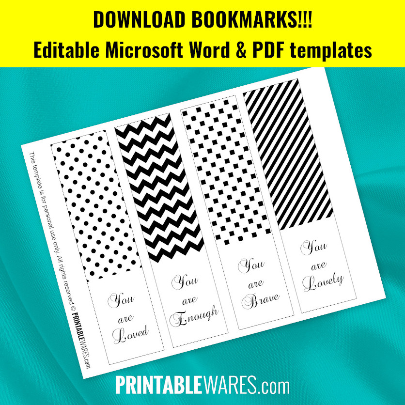 Free Printable Black and White Bookmarks with Inspirational Quotes PDF Free Printable Black and White Bookmarks with Inspirational Quotes PDF