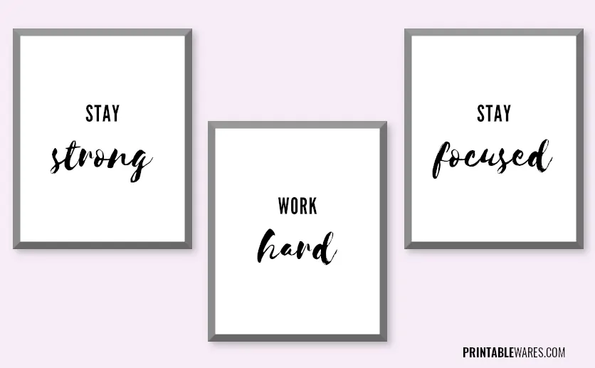 33 Short Inspirational quotes: Printable Black and White PDF